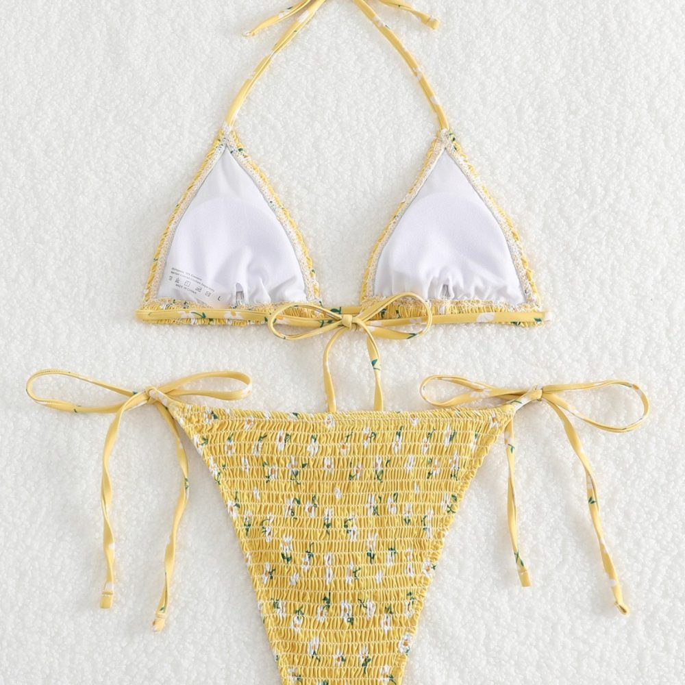 European And American Bikini Swimsuit Women's High-grade Hot Spring Vacation Floral - Image 3