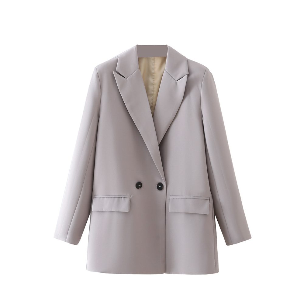 Women's Multicolor Double Breasted Suit Coat Suit - Image 10