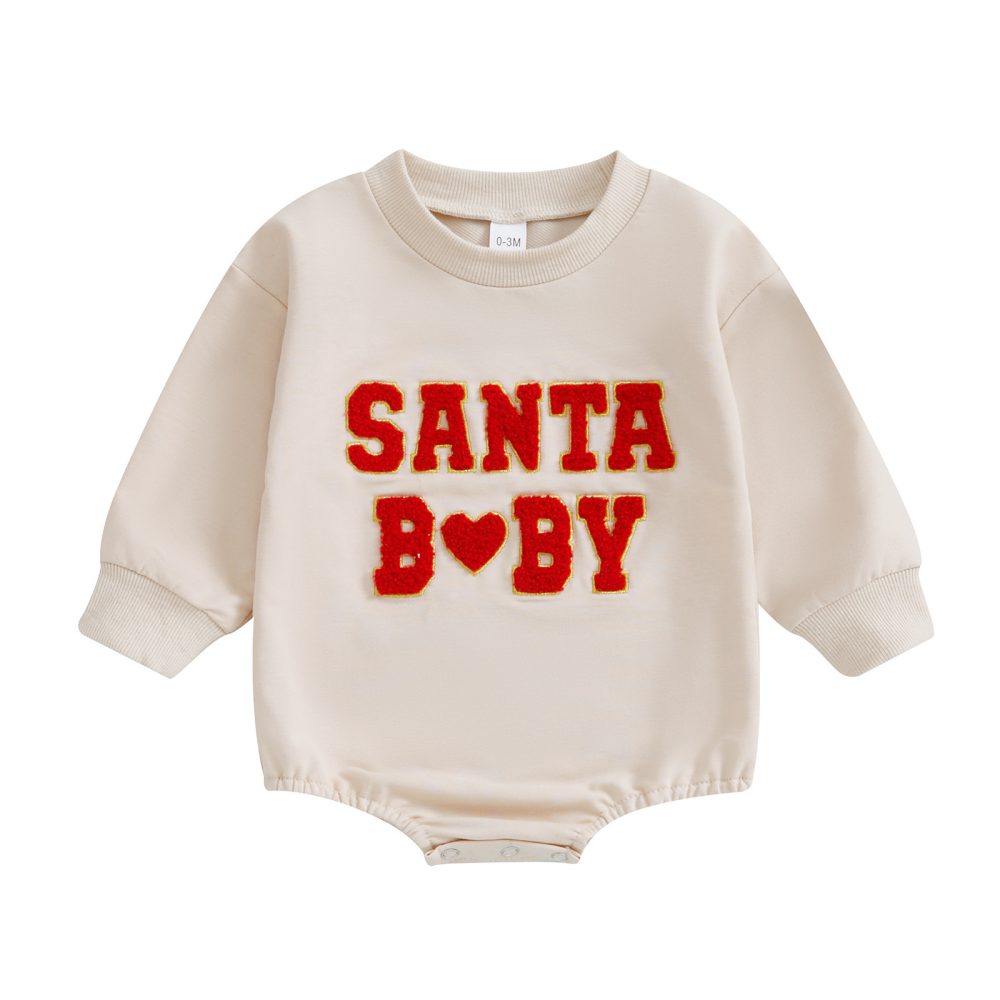 Christmas Clothes For Girls Boys Casual Sweatshirt Romper Cute Letter Long Sleeve Jumpsuit Newborn Bodysuits - Image 7