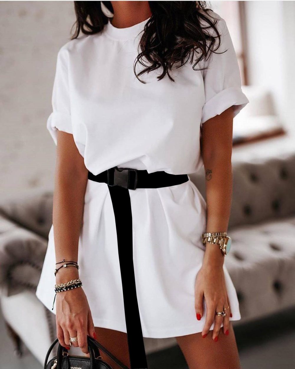 Casual solid color fashion dress - Image 3