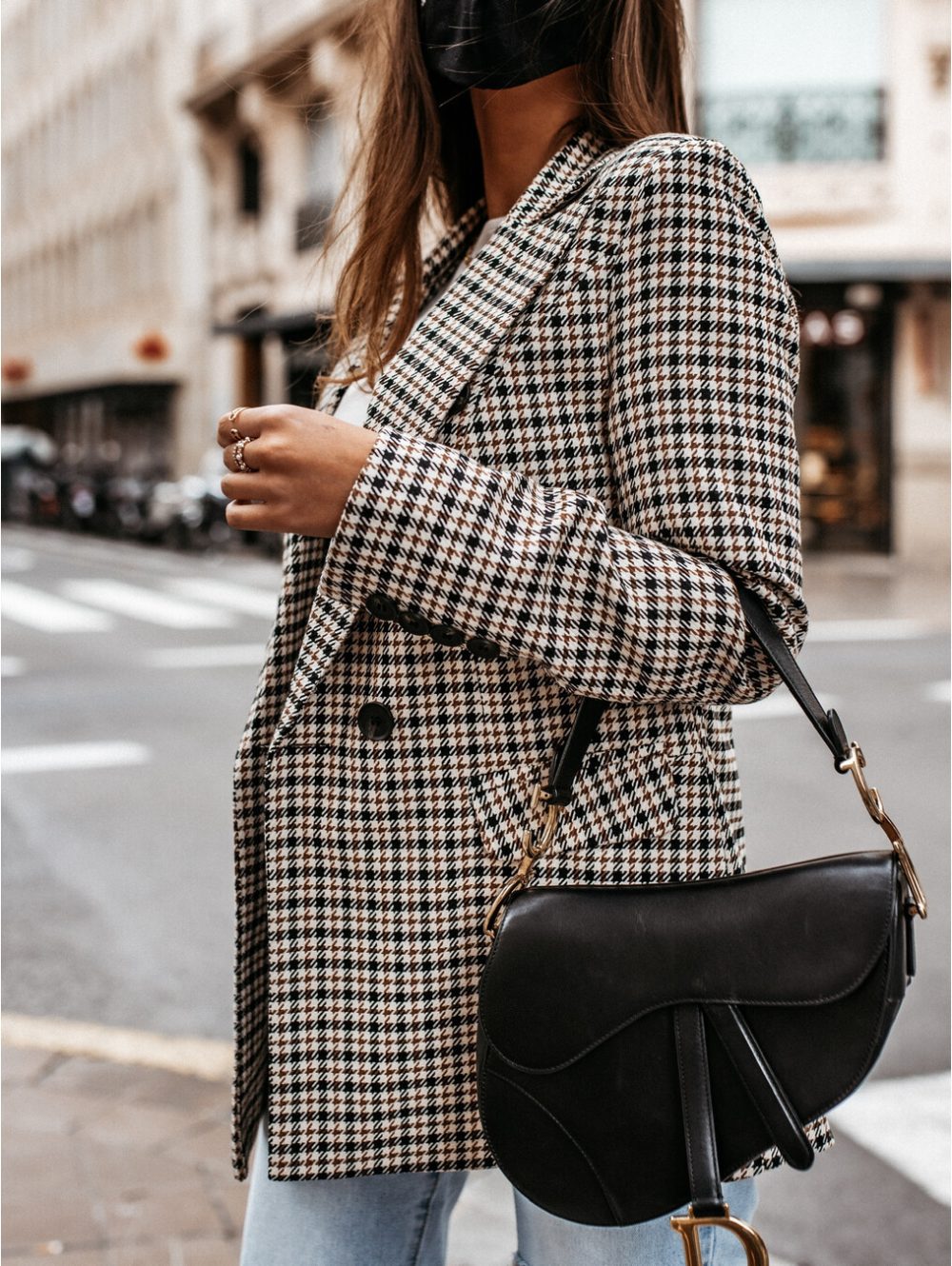 Women's Winter Plaid Long Suit Jacket - Image 2