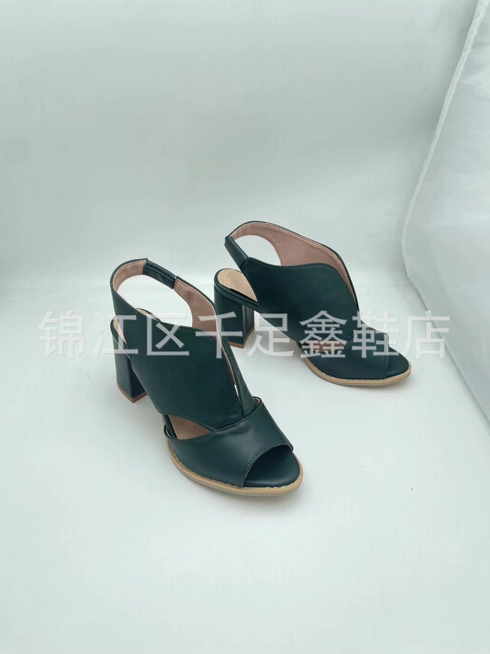 Summer Women's Stylish Peep Toe High Heel Chunky Heel Sandals - Image 10