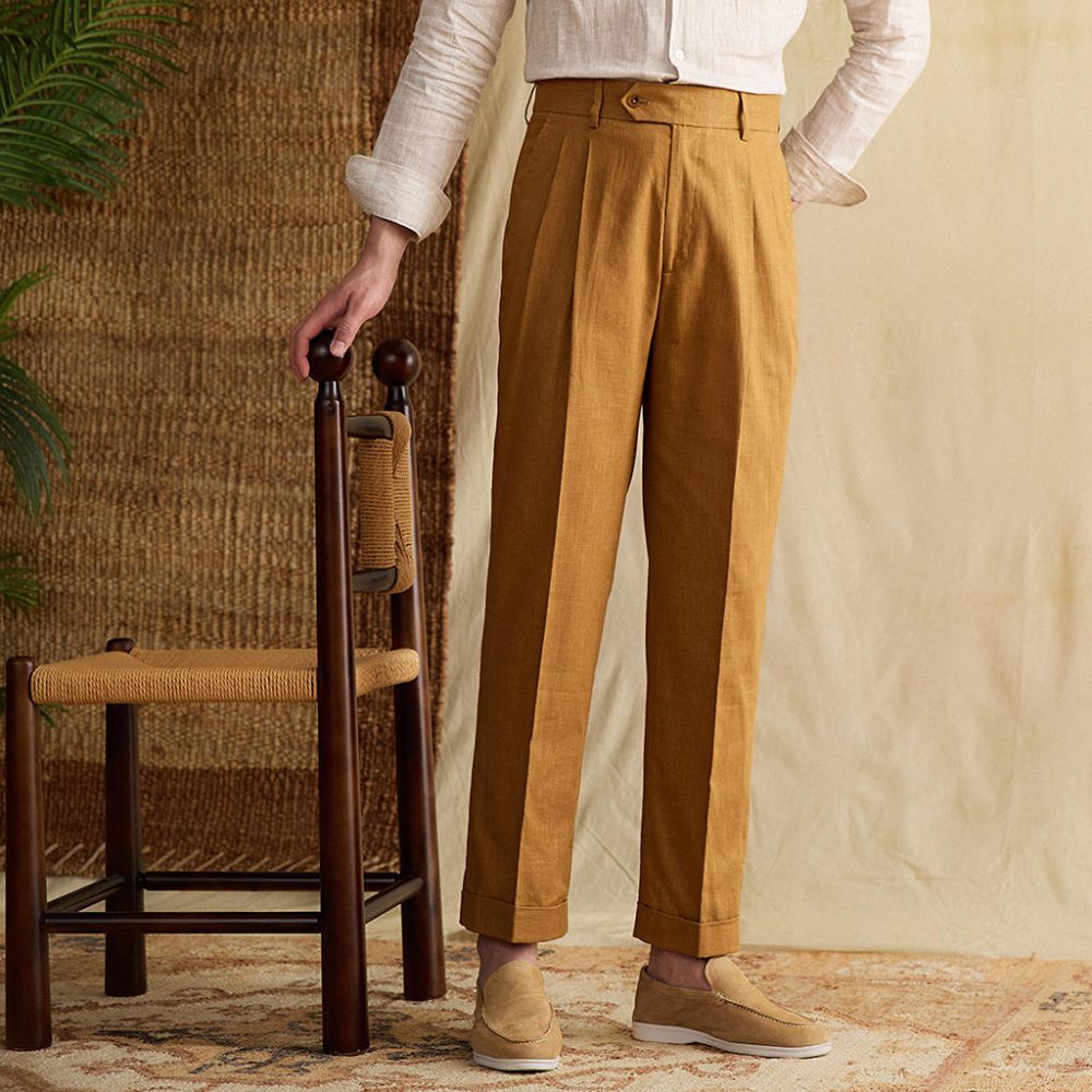 Men's British Retro Summer Cotton And Linen Casual Trousers - Image 6