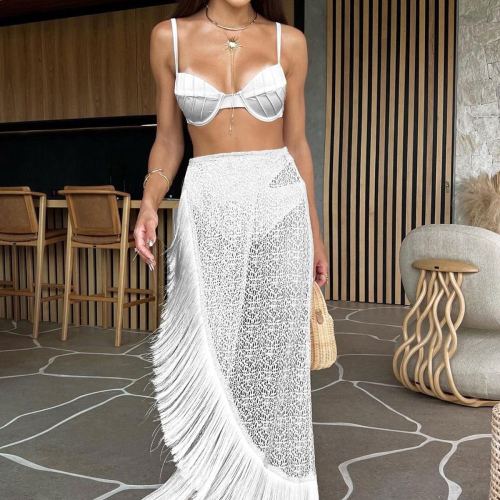 Ladies Tassel Split Swimsuit Three-piece Suit - Image 3