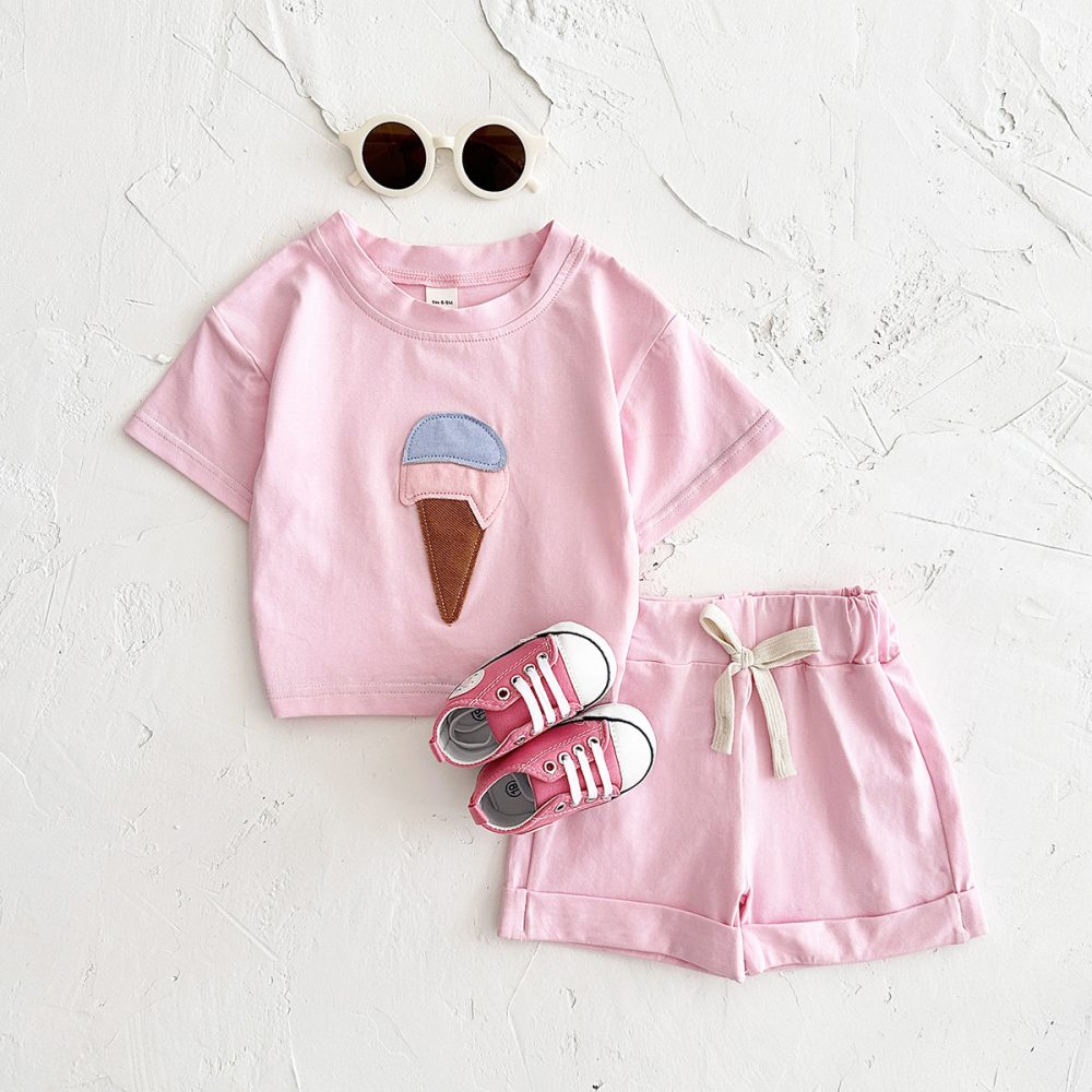 Baby Ice Cream Patch Short Sleeve Suit - Image 6