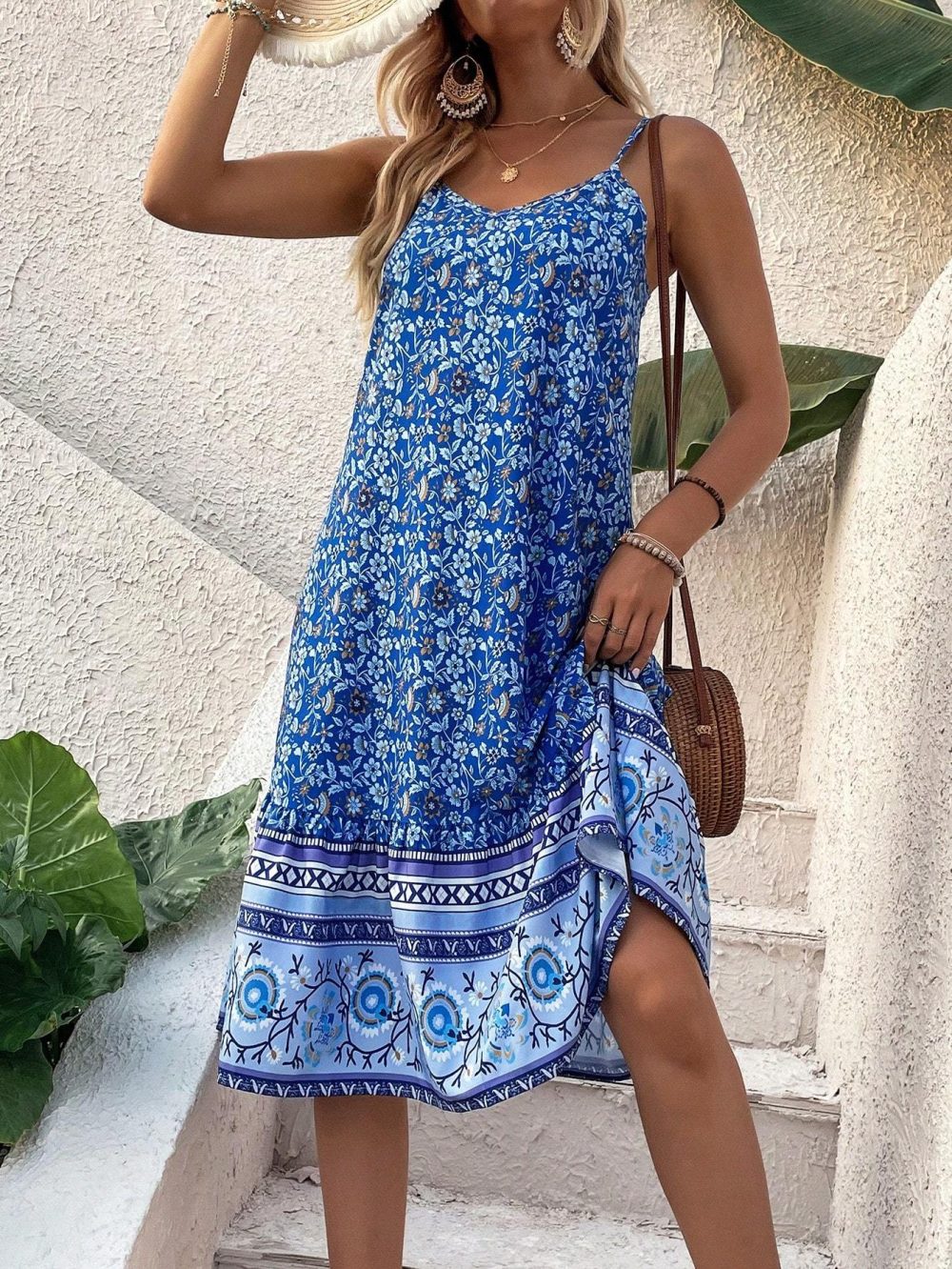 Women's Sleeveless Printed Casual Dress Maxi Vacation Beach Outfit - Image 3
