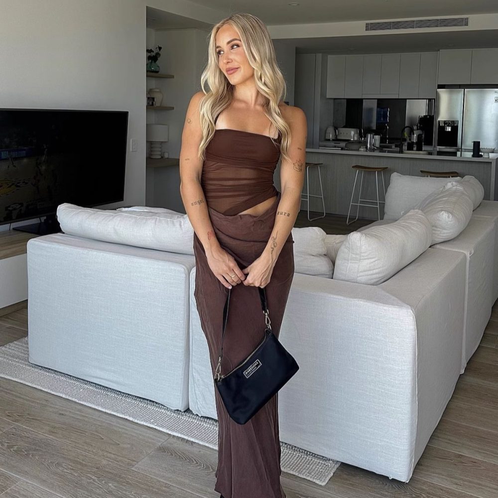 Hot Girl Sexy Mesh Stitching Halter Dress Women - Image 2