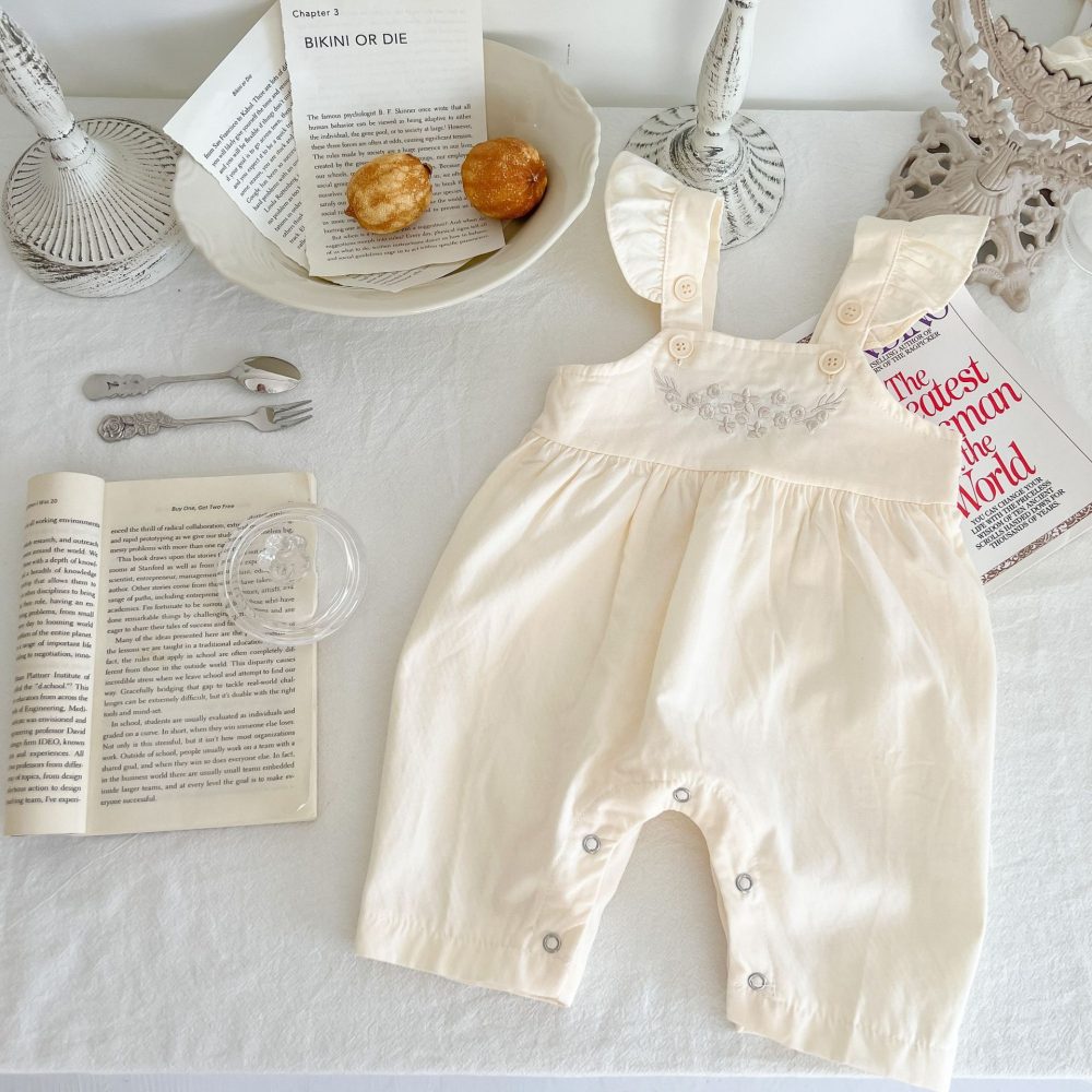 Baby Girl's Loose Adjustable Suspender Romper - Image 4