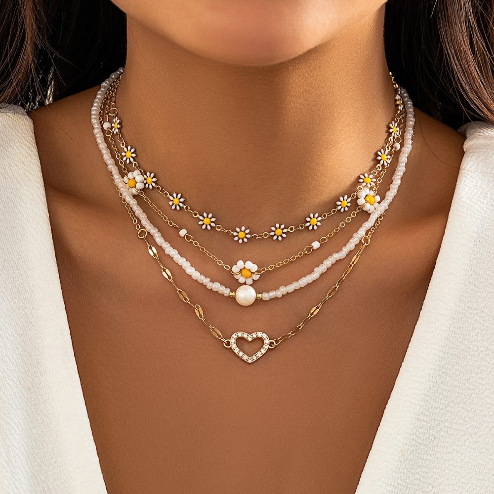 Women's Pearl Little Daisy Suit Necklace - Image 10