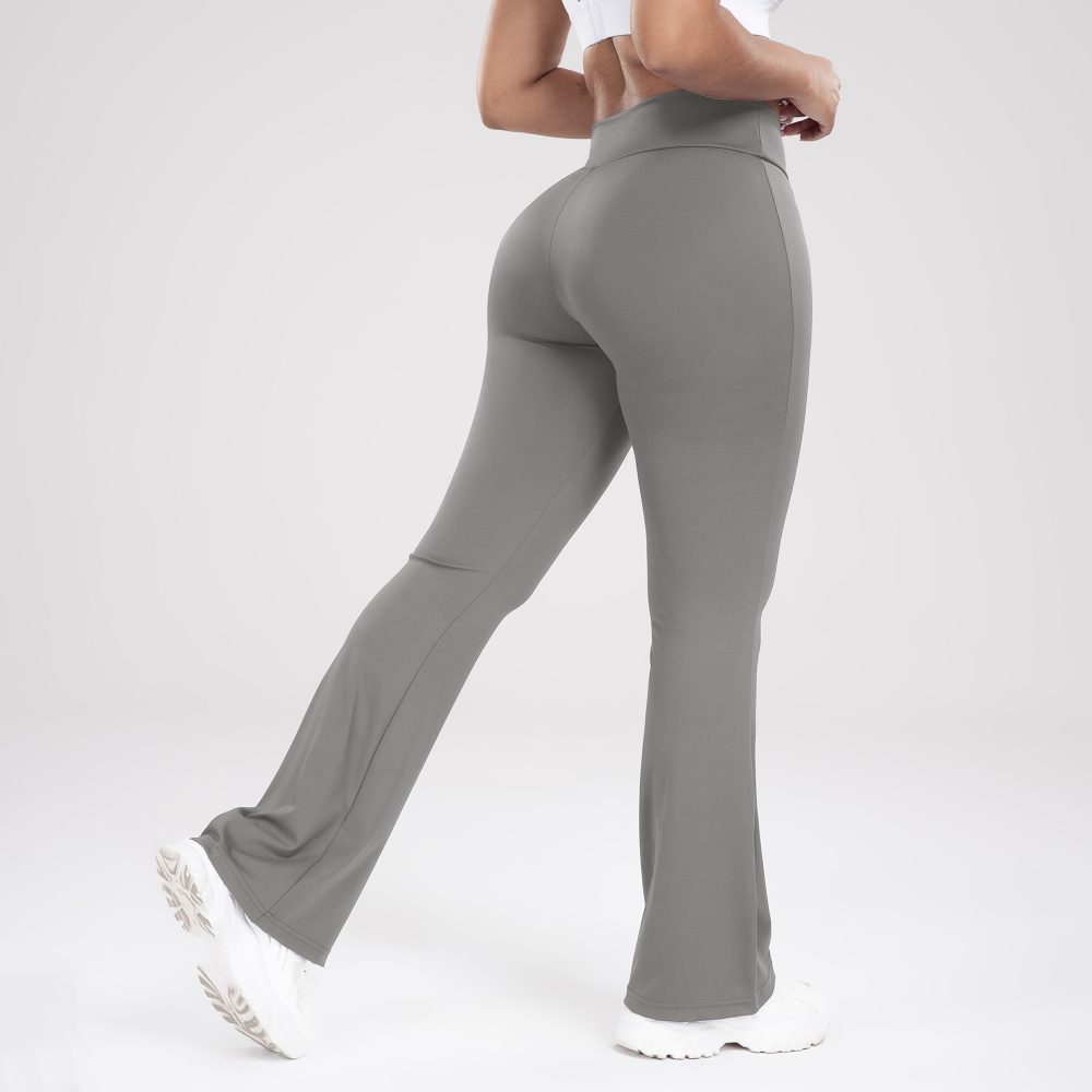 Cross Waist Side Pocket Leisure Sports Bell-bottom Pants Slim Fit Yoga Pants Women - Image 8