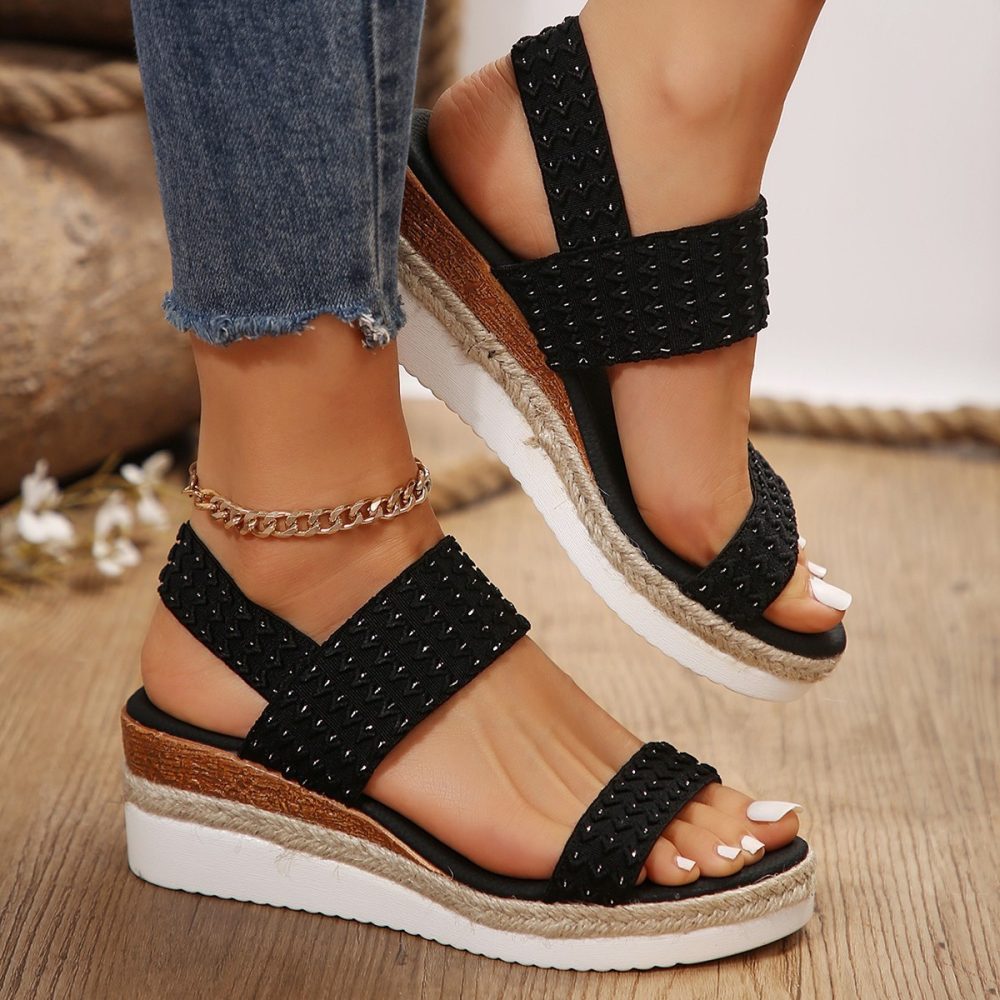 Summer Fashion Wedge Sandals For Women Peep-toe Shoes For Women - Image 3
