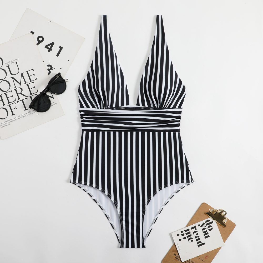 New Bikini Women's One-piece Swimsuit Striped - Image 4