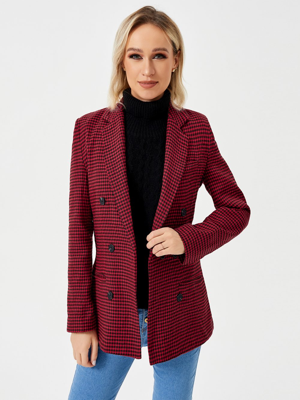Womens Casual Blazer Jacket  Long Sleeve Work 0ffice Blazer Lapel  Jacket - Image 2