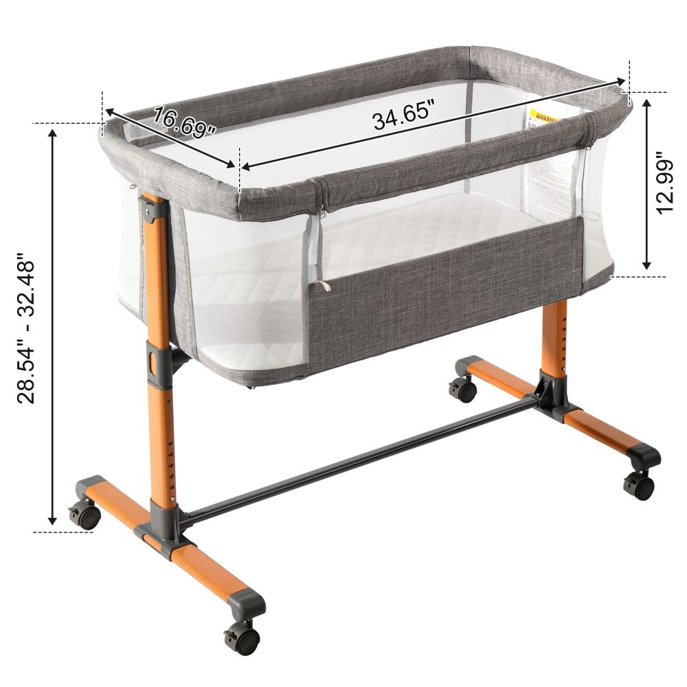 150D Encrypted Cationic Cloth , Grey, Bassinet Bed For Babies - Image 4