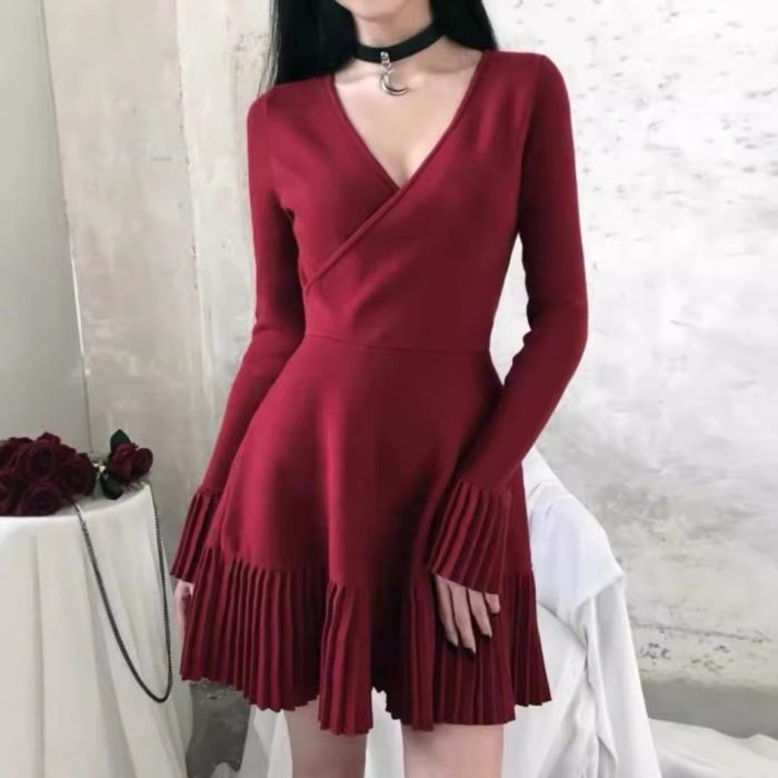 French Retro Woolen Skirt Hepburn Style