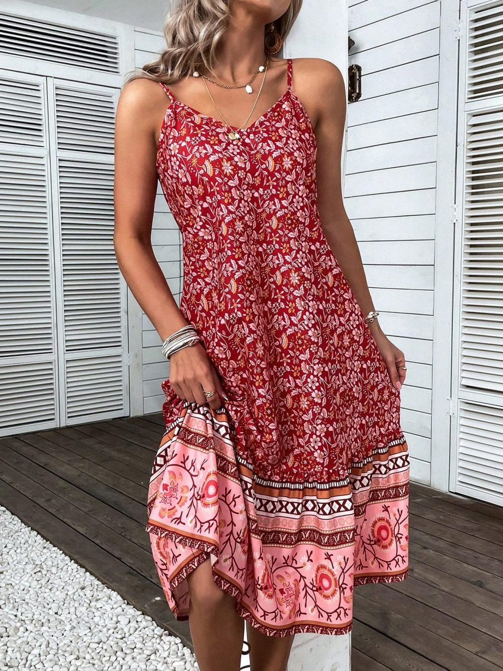 Women's Sleeveless Printed Casual Dress Maxi Vacation Beach Outfit - Image 2