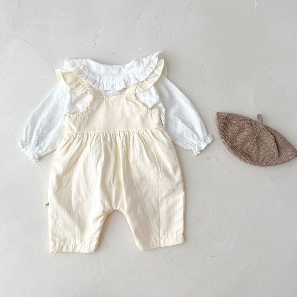 Baby Girl's Loose Adjustable Suspender Romper - Image 3