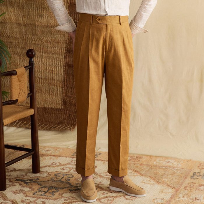 Men's British Retro Summer Cotton And Linen Casual Trousers