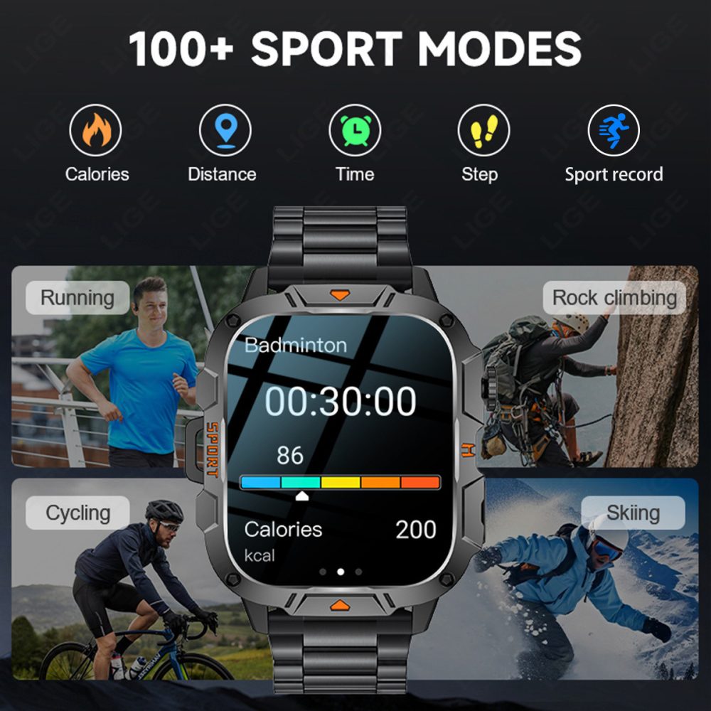 Square Large Screen Multi-function Sports Running Heart Rate Smart Watch - Image 4