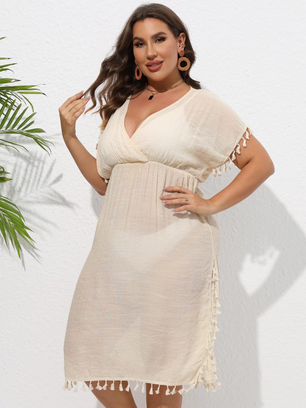Women's Waist Slit Tassel Vacation Style Dress - Image 9
