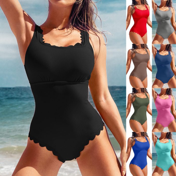 Lotus Waist Women's High Waist Swimsuit
