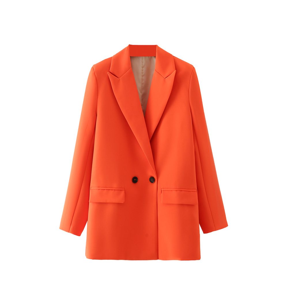 Women's Multicolor Double Breasted Suit Coat Suit - Image 5