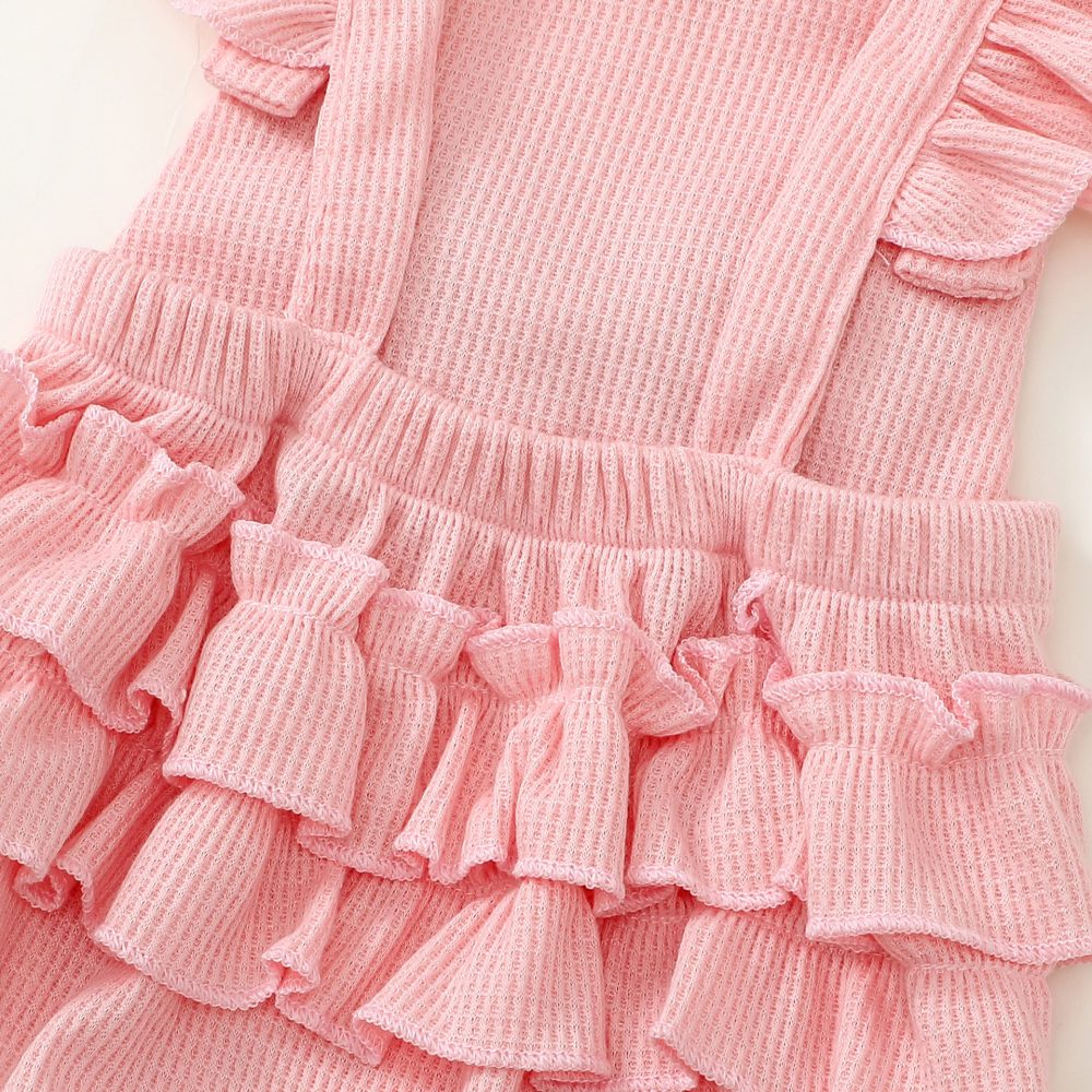 Baby Girl Red Bow Lace Romper - Image 4