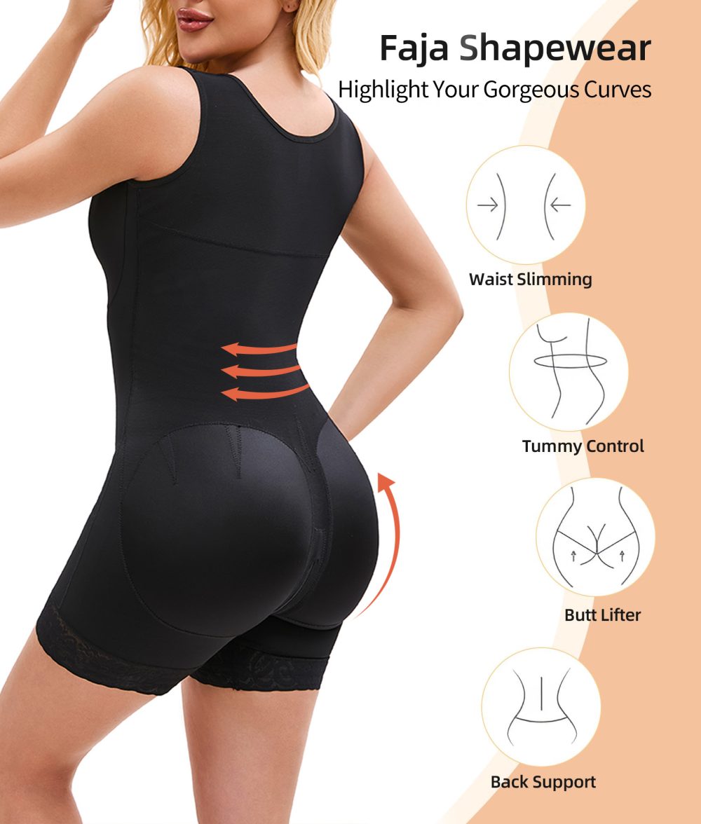 Fajas Colombiana Shapewear For Women Tummy Control Post Surgery Full Body Shaper Butt Lifter With Zipper Crotch Skimsbodysuits Elegant Bodysuit Faja Shaper - Image 2