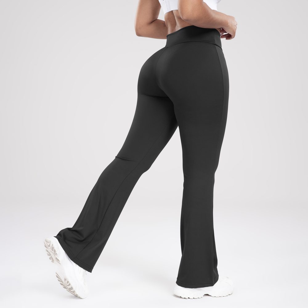 Cross Waist Side Pocket Leisure Sports Bell-bottom Pants Slim Fit Yoga Pants Women - Image 6