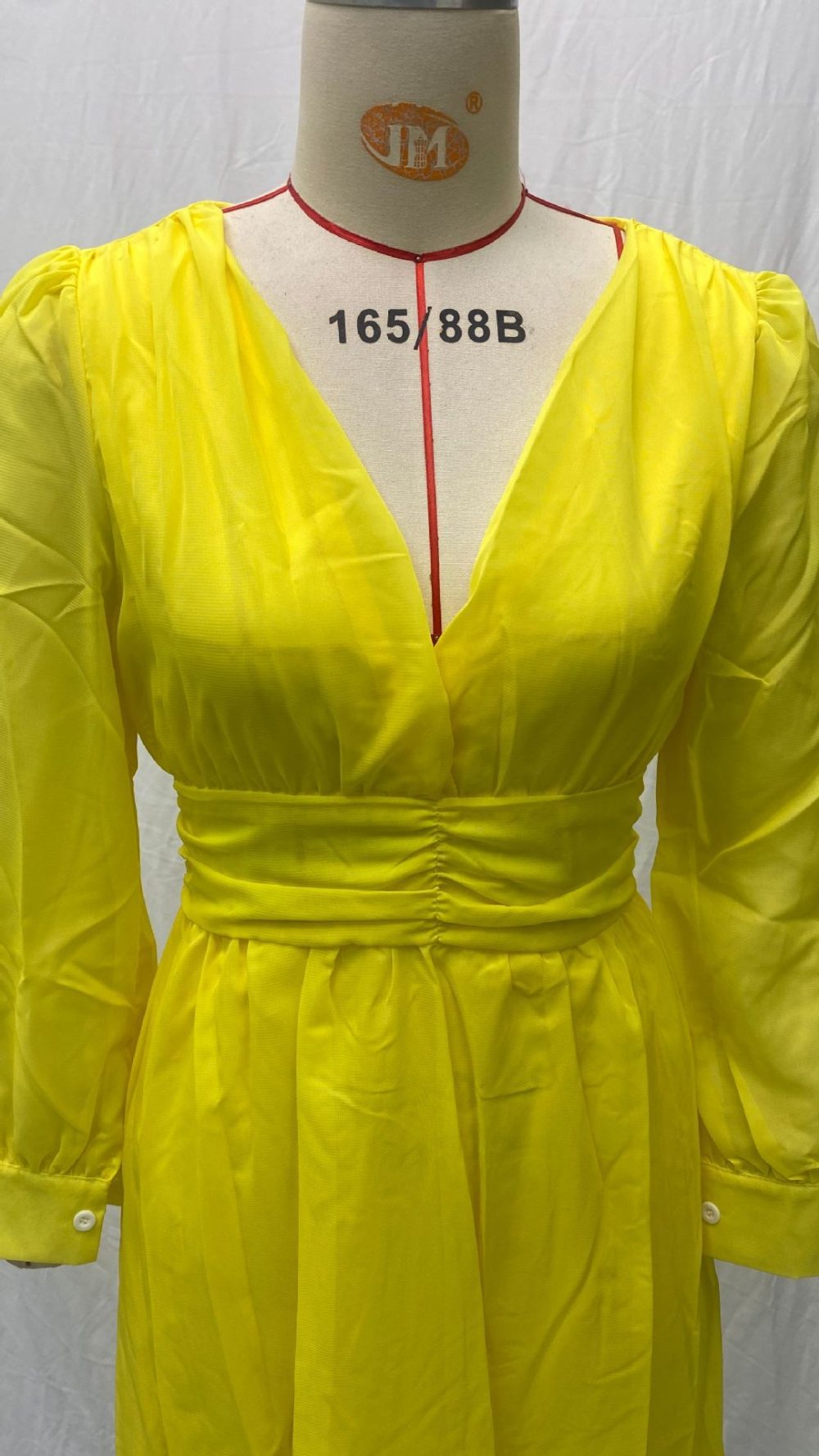 Autumn And Winter New Fashion Deep V-neck Solid Color Dress - Image 3