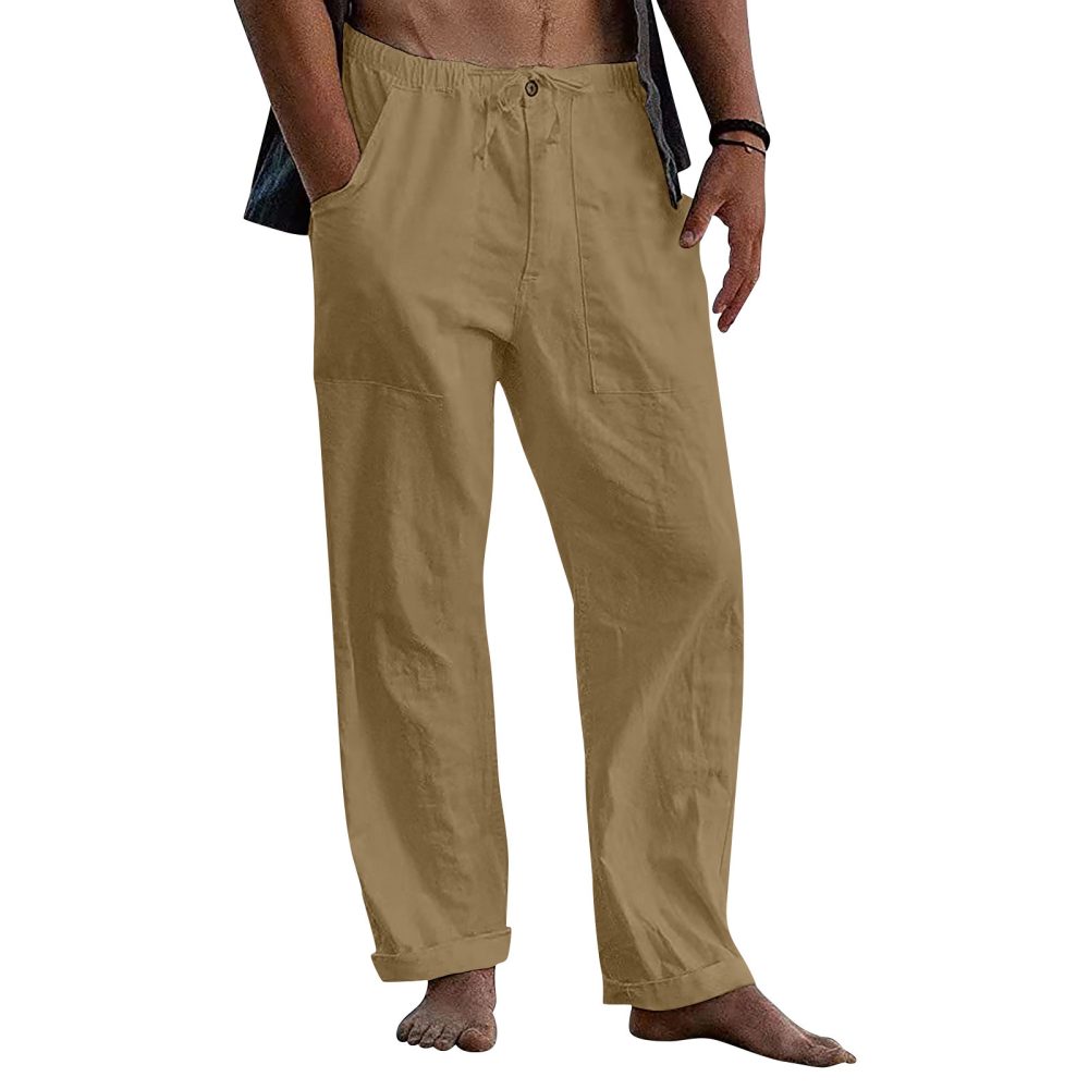 Drawstring Casual Pants Summer Solid Color Trousers - Image 4