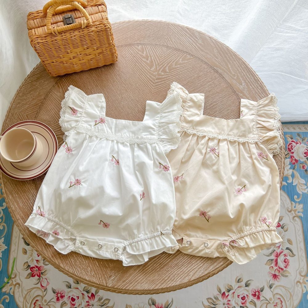 Lace Square Collar Embroidered Bag Fart Coat Cotton Flying Sleeve Ha Clothing Climbing Suit - Image 3