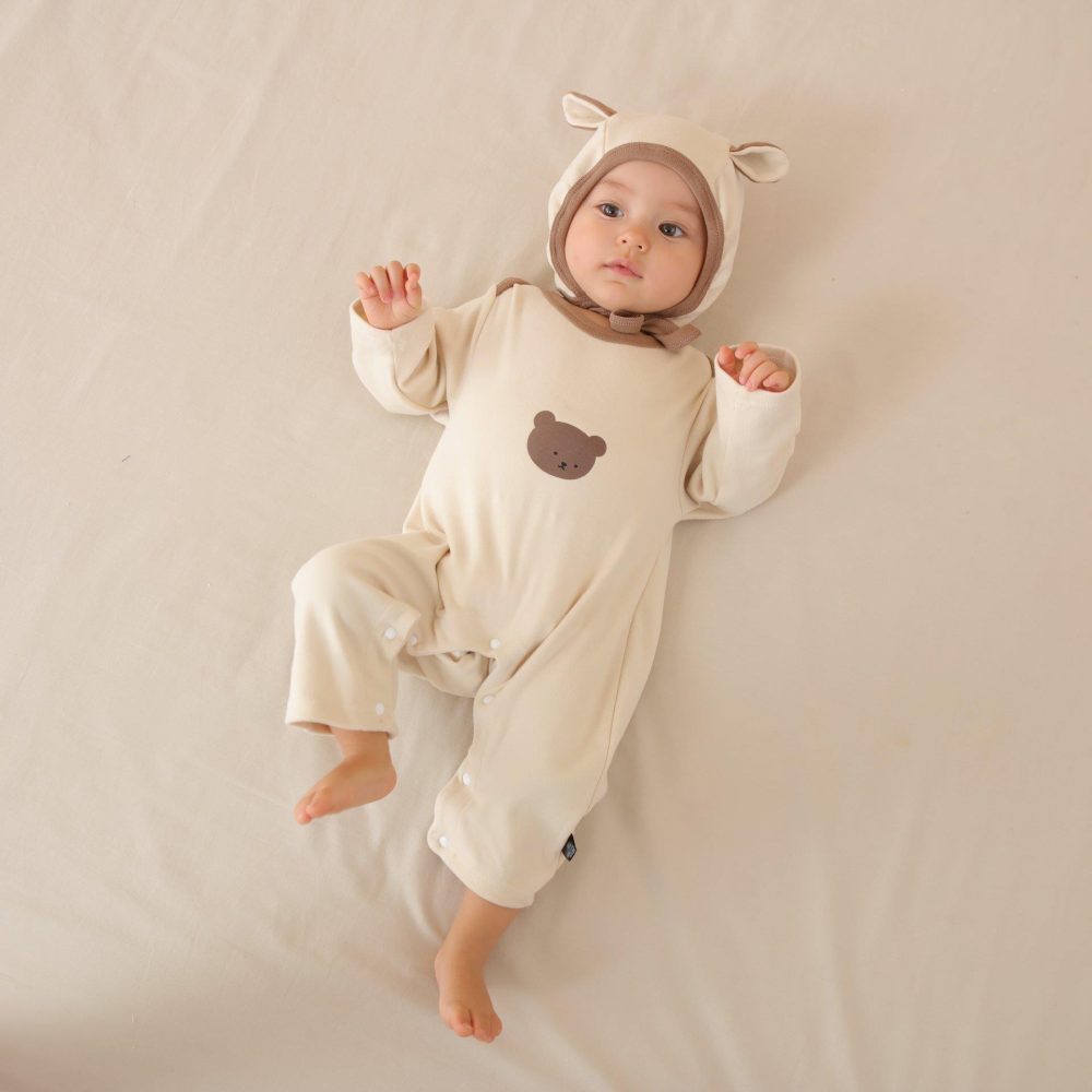 Children's Dralon Jumpsuit Hat Two-piece Set Infant Warm Rompers - Image 5