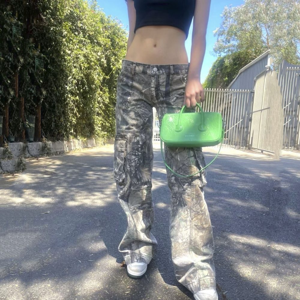 Casual Camouflage Cargo Pants Loose Overalls Summer Low Waist Straight Trousers With Pockets - Image 6