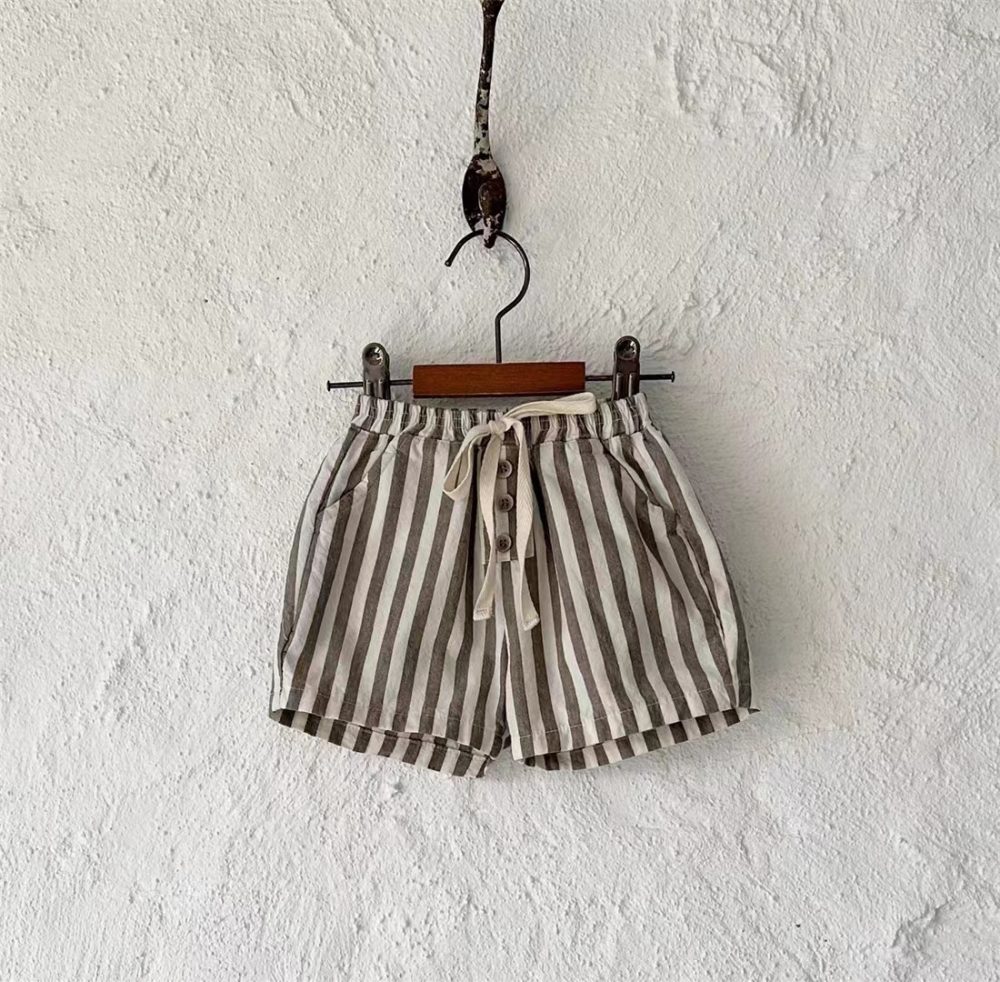 Baby Thin Cotton Vertical Stripes Korean Casual Shorts - Image 4