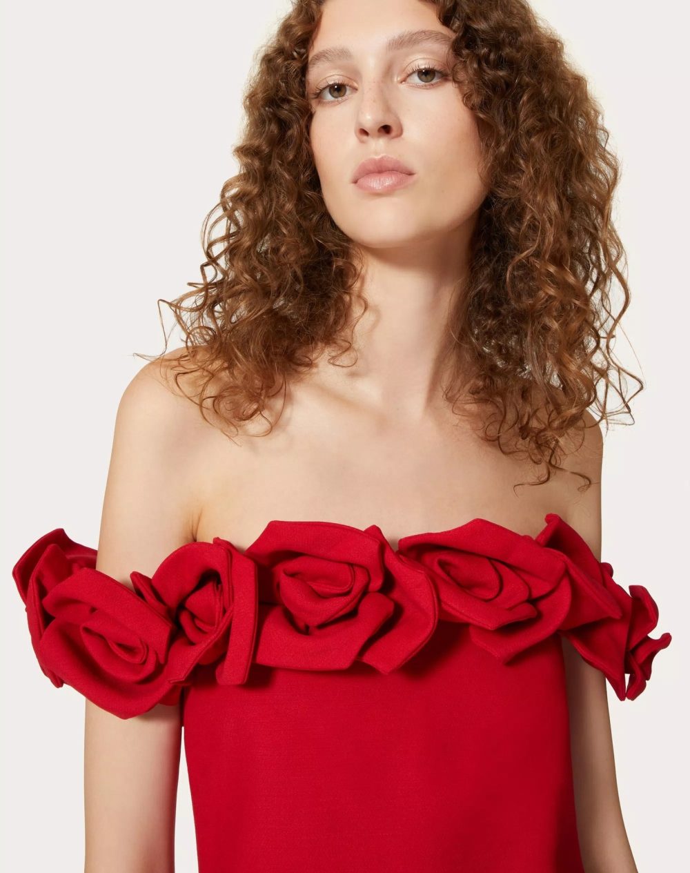 Gaoding Red Bardot Floral Dress - Image 8