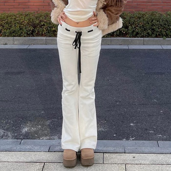 Hip Shaping Leg Shape White Bootcut Pants