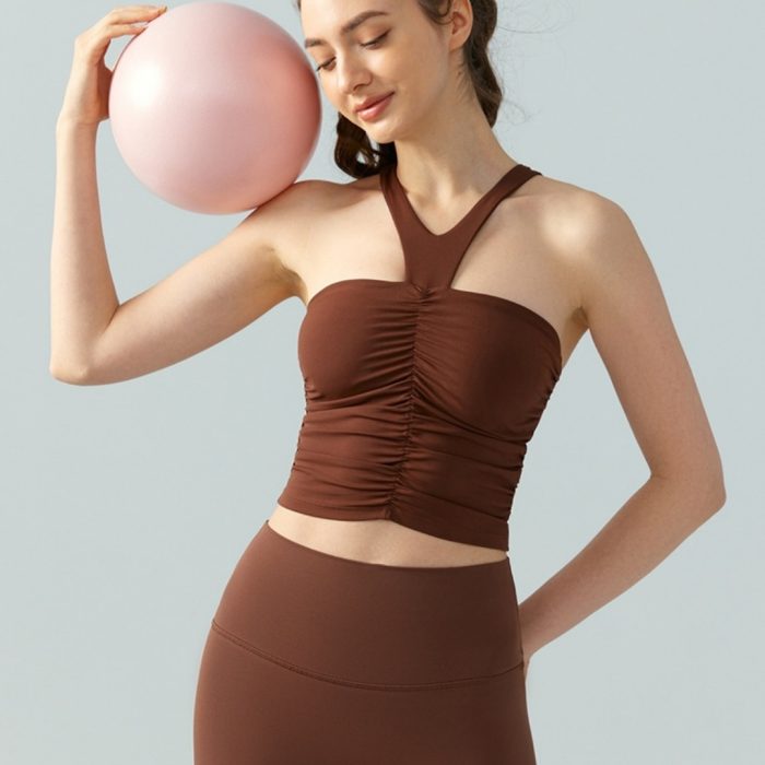 Halter Spaghetti Straps Vest With Chest Pad One-piece Summer Skinny Inner Match Tube Top Sleeveless Top
