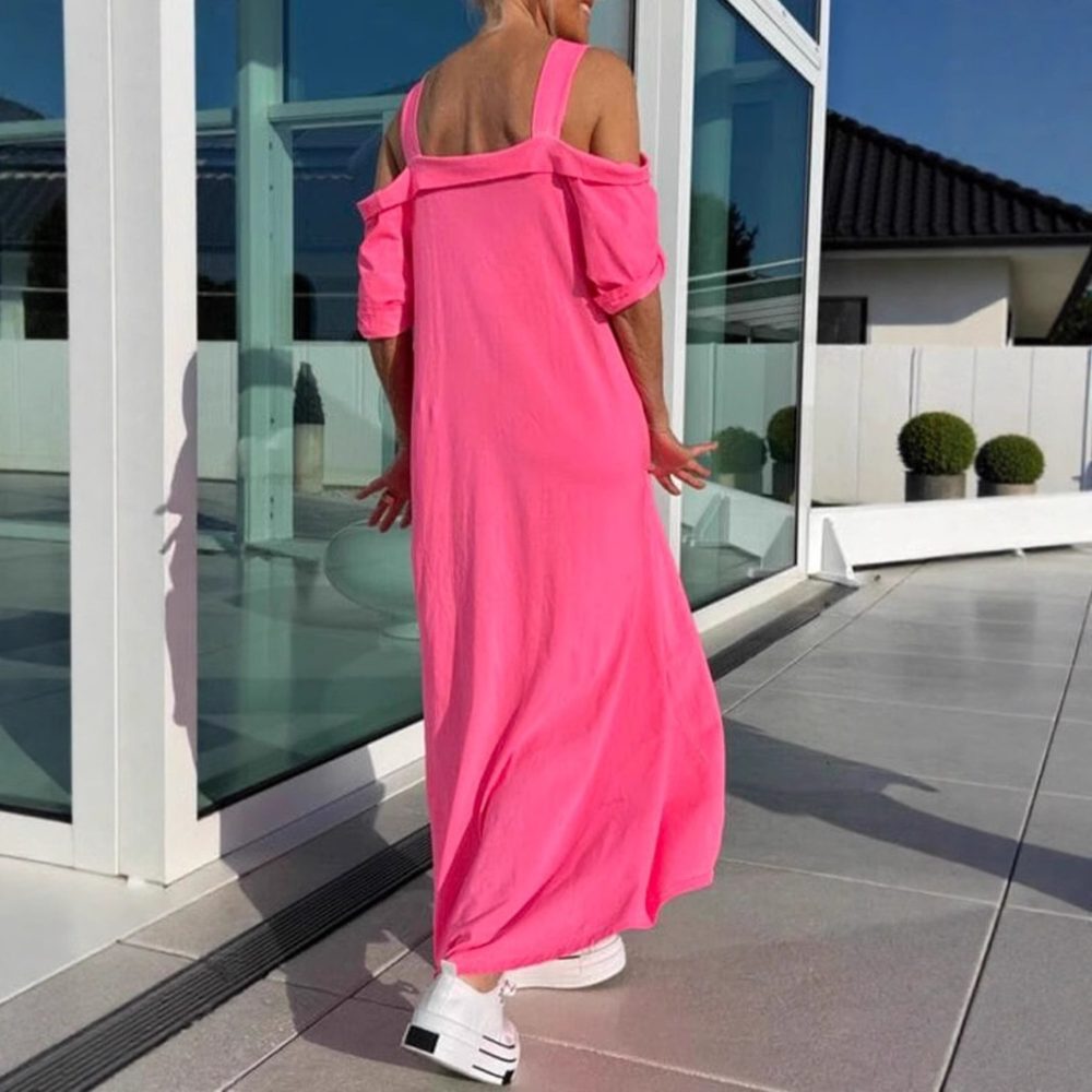 Women's Suspenders Loose Long Dress Cotton - Image 2