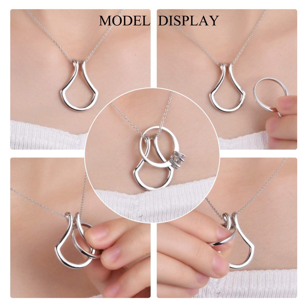 Sterling Silver Ring Holder Necklace Pendant Jewelry for Women - Image 3