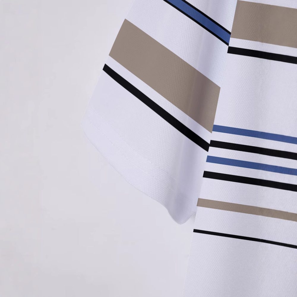 Men's Striped Short Sleeve Summer Business Casual Loose T-shirt - Image 2
