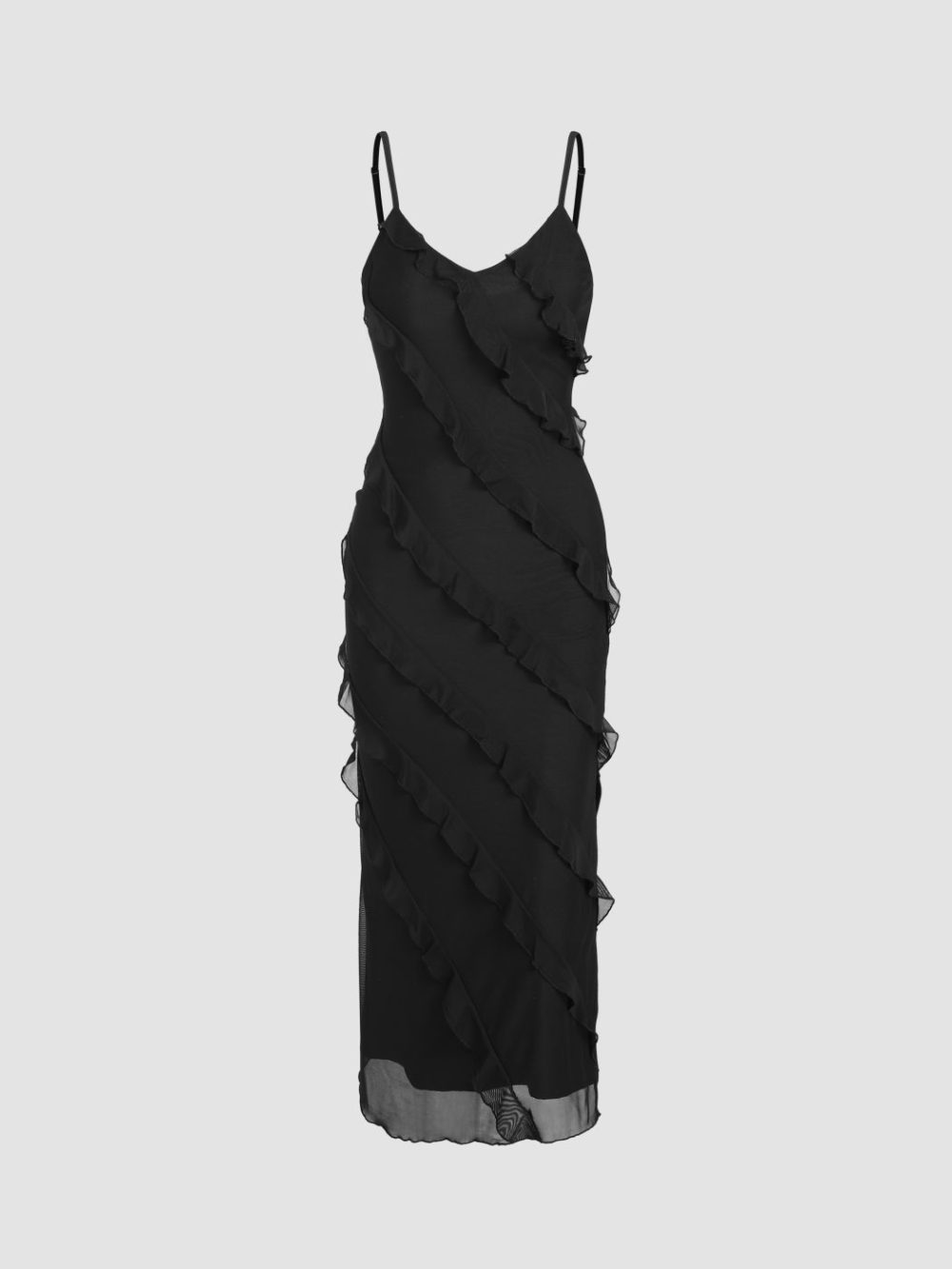 Diablo -lorion Edge Sexy Split Camisole Dress Female 2023 Summer European And American Vacation Style Fashion Small Black Skirt - Image 3