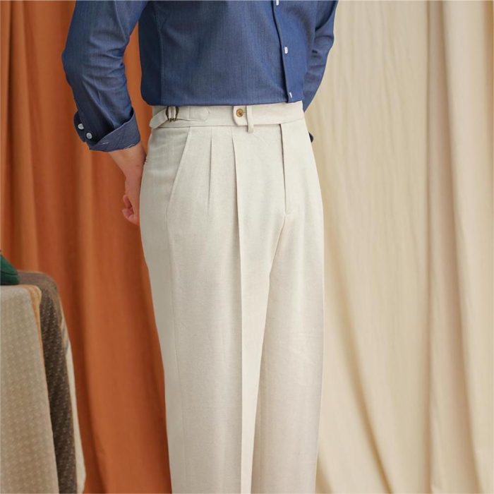 Linen Men's Summer Light Breathable Straight Pants