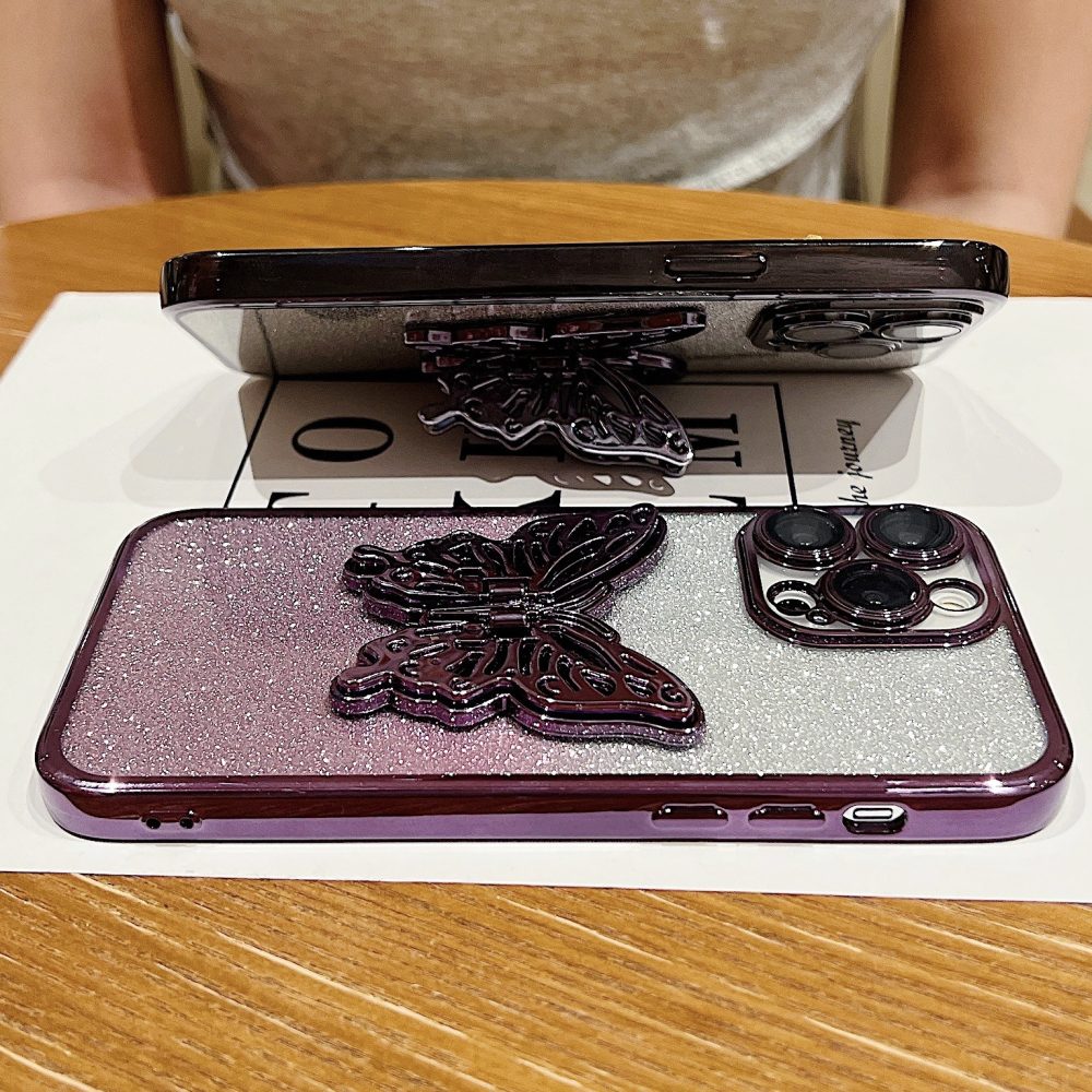 Hollow Butterfly Phone Case Gradient Transparent Plating Protective Cover - Image 2