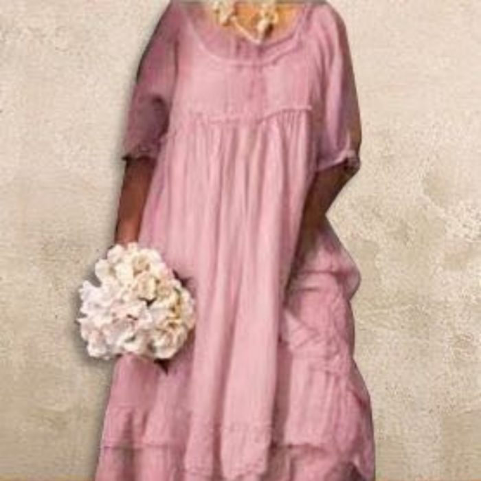 Autumn And Summer Short Sleeve Palace Style Dress