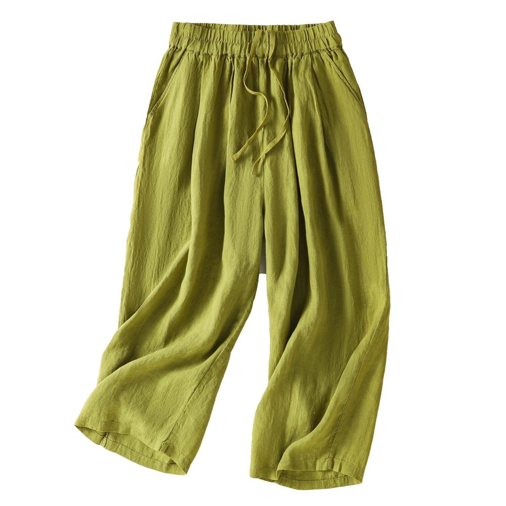 All-matching Loose Casual New Retro Literary Wide Leg Cotton Linen Pants - Image 6
