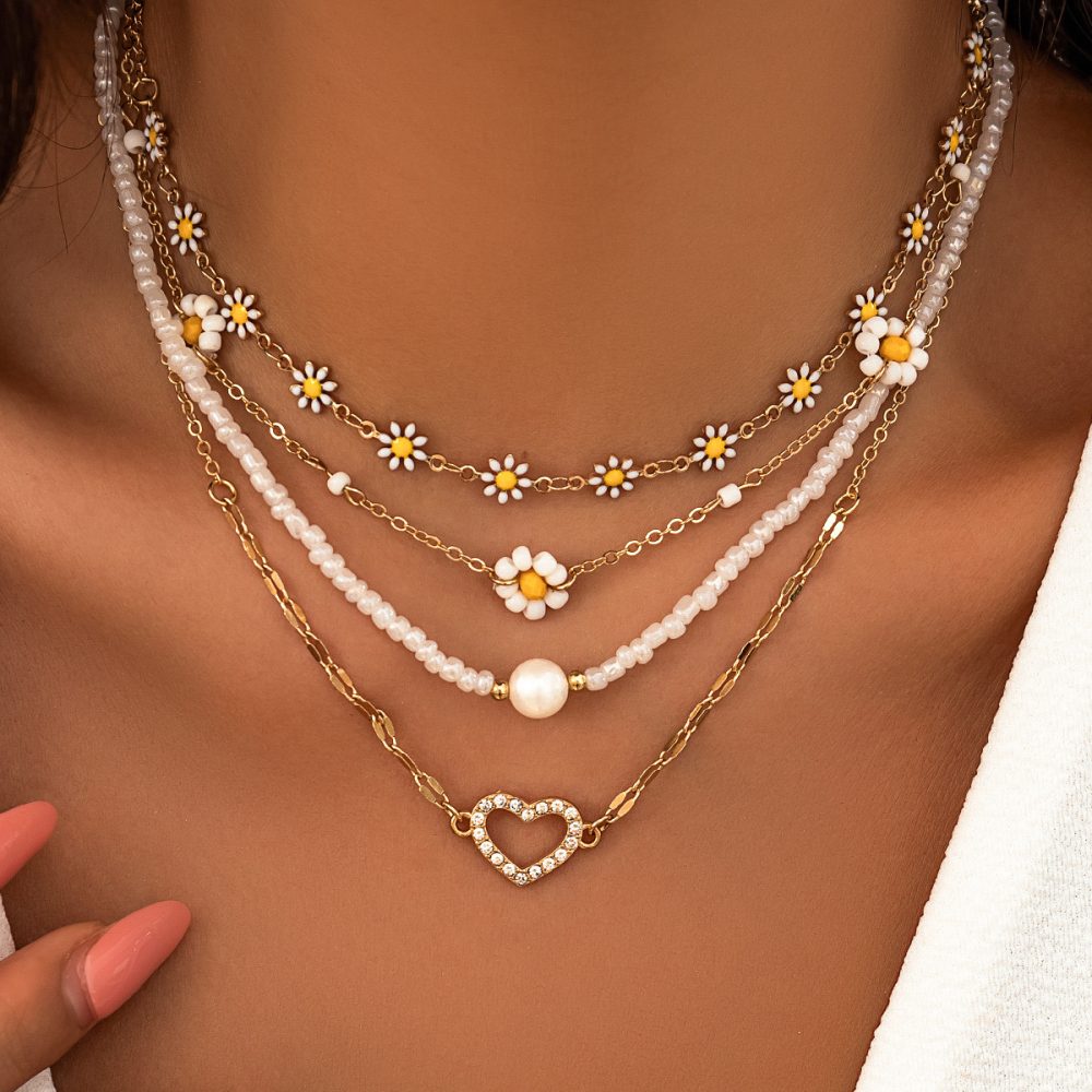 Women's Pearl Little Daisy Suit Necklace - Image 2