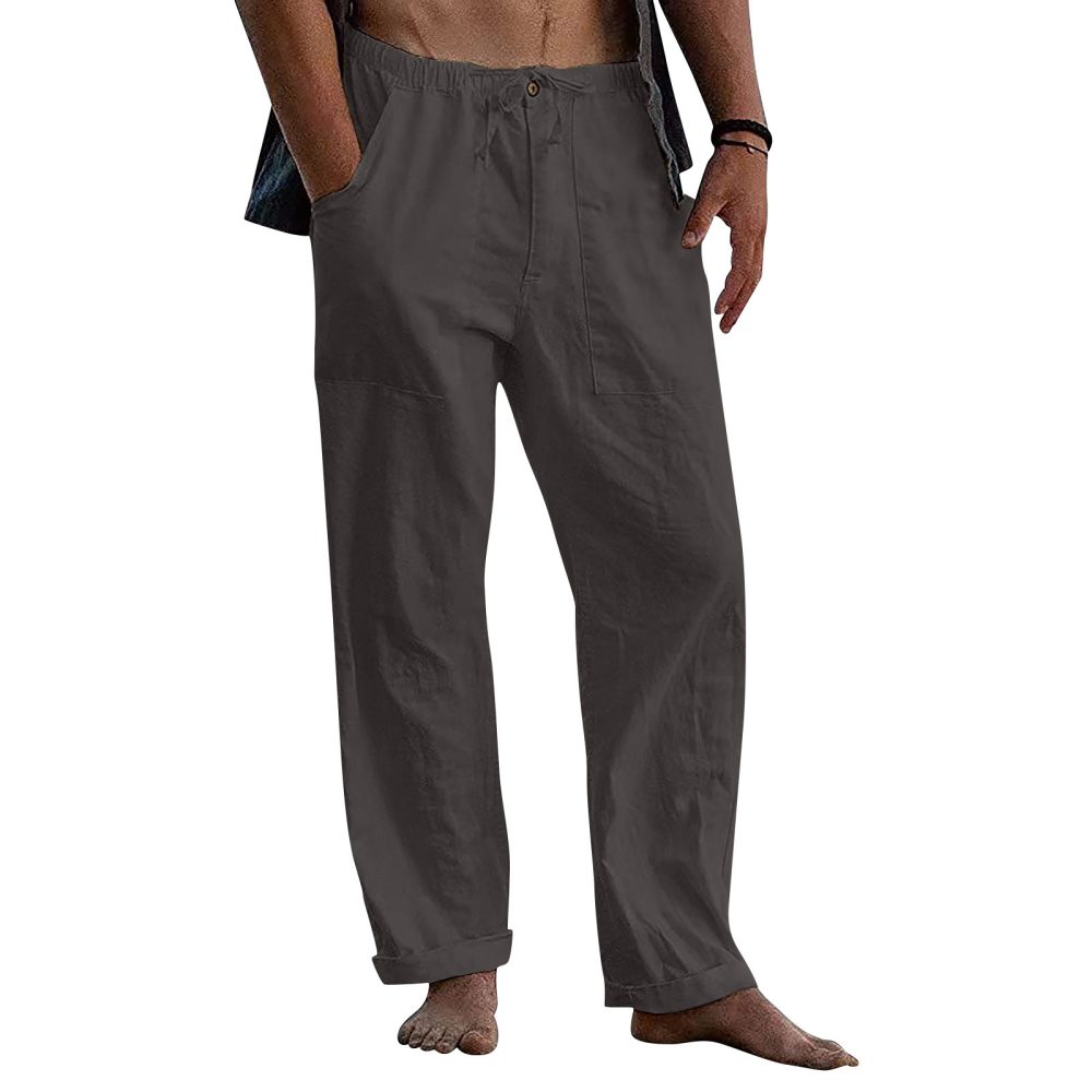 Drawstring Casual Pants Summer Solid Color Trousers - Image 5