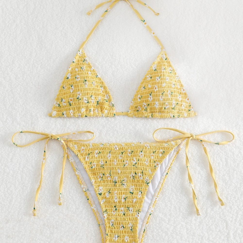 European And American Bikini Swimsuit Women's High-grade Hot Spring Vacation Floral - Image 2