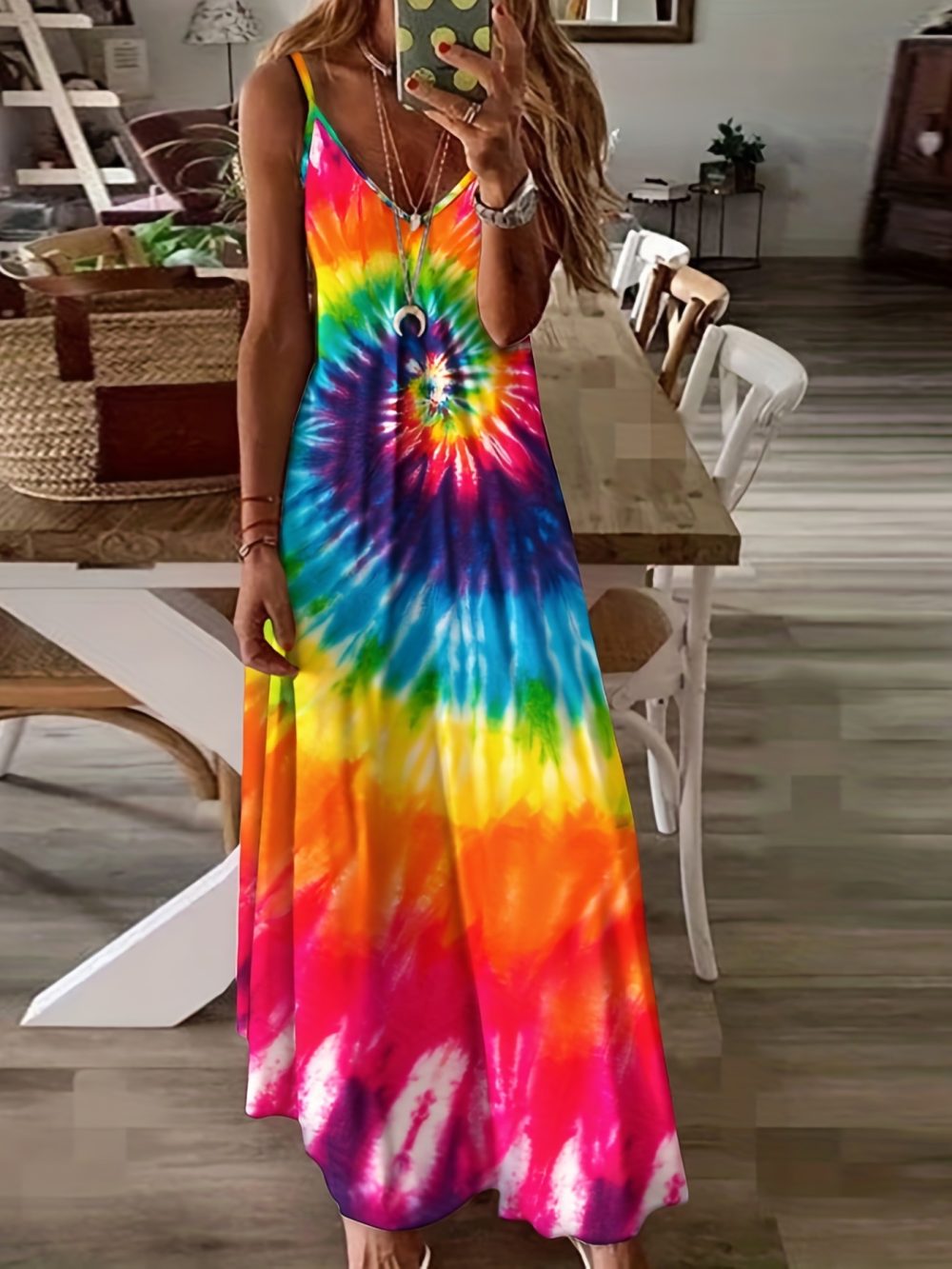 European And American Women's Clothing Summer New Suspender Printed Maxi Dress - Image 2